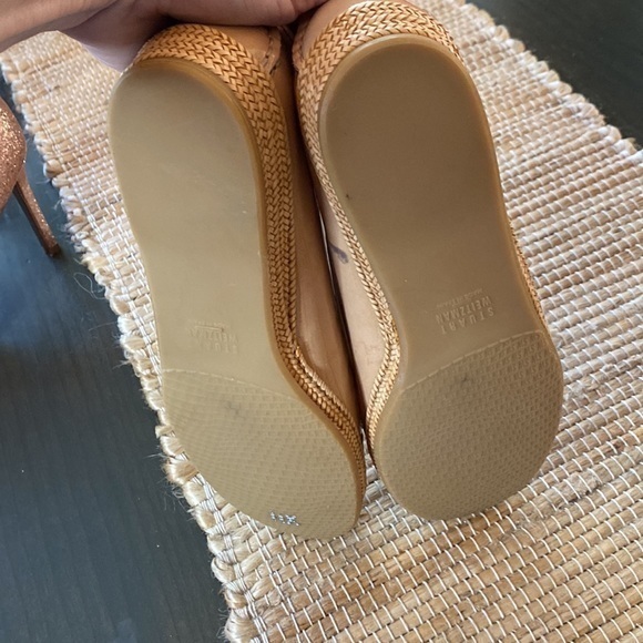 Stuart Weitzman Tan Patton Leather Low Wedge Loafer‎ Shoes Size 8.5 - Picture 5 of 8
